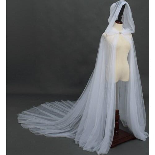 Mingli Tengda Elegant Bridal Red/Black Wedding Accessories Shawl Hooded Mesh Large Long Tail Cloak Shoulder Capes Bolero Shrug