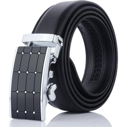 Men Genuine Leather Belt Luxury Men Alloy Autumatic Buckle Belt Fashion Casual WaistBrand Male Strap for Business Suit Jeans