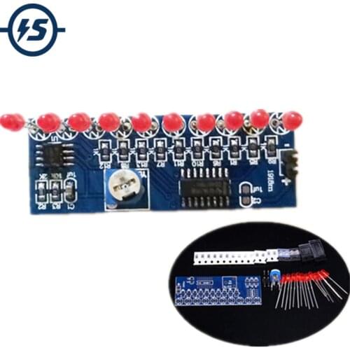 NE555+CD4017 Flash Lamp DIY Kits Flashing LED Light Suite 2.5-14.5V 5.4x2.1cm Electronic Circuit Production Parts