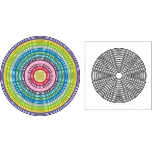 New Double Stitched Circles Frame Craft Embossing Mold 2021 Metal Cutting Dies for DIY Decorative Scrapbooking Album Card Making