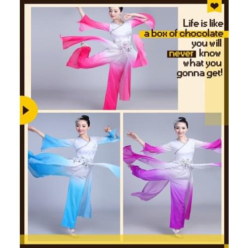 New classical dance costumes female Chinese style modern dance costume elegant umbrella dance water sleeve dance adult female