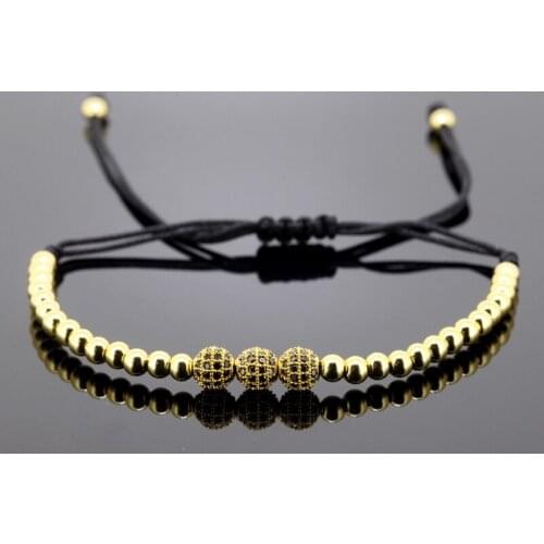 Charm High Quality 6mm Cz Zirconia Ball Bead Charms With 4mm Copper Beads Bracelet New Design Hand Chain Friendship Jewelry Gift