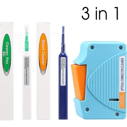 Free Shipping Fiber Optic Connector Cleaner SC FC LC One Click Fiber Cleaner End Face FTTH Cleaning Box