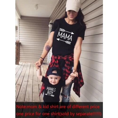 1pcs Mommy & Me Shirts Mama and Mamas Boy Mom and Son Matching Shirts Mamas Boy Mama with Arrows Mom of Boys Boy Mom Outfits