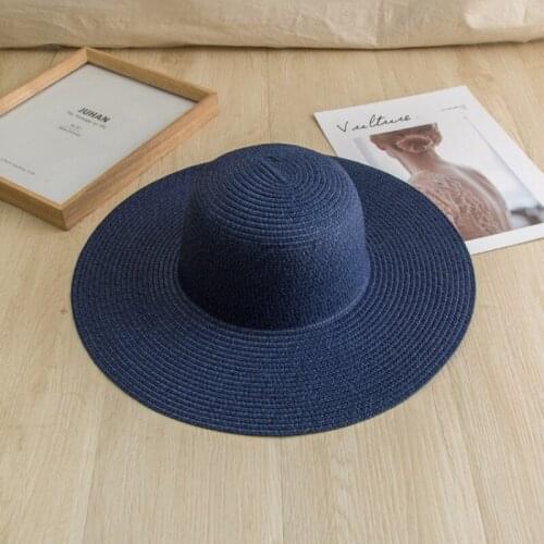 QIUBIEKAI 2021New Fashion Beauty Lady Bohemia Shell String Beads Straw Hat Large Eaves Sunscreen Beach Hat