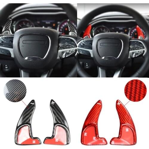Car Steering Wheel Shift Paddle Extended Shine Interior Accessories Carbon Fiber Paddle Shift For Dodge Challenger 2015-2020