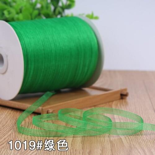 6mm Green Organza Satin Ribbon (10 M) Wedding Party Decoration Invitation Card Gift Wrapping Scrapbooking Supplies DIY Bow Craft