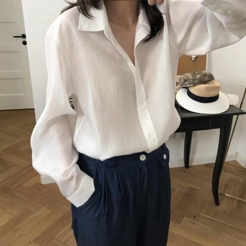 Woman classic silk shirt