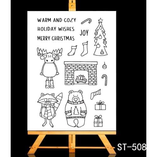 ZhuoAng Cute bear and elk Transparent and Clear Stamp DIY Scrapbooking Album Card Making DIY Decoration Making