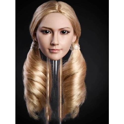1/6 Ratio Female Soldier Doll Head Carving Butterfly Hair Transplanting Asian Beauty Model For 12" Action Figure Body Doll Toys