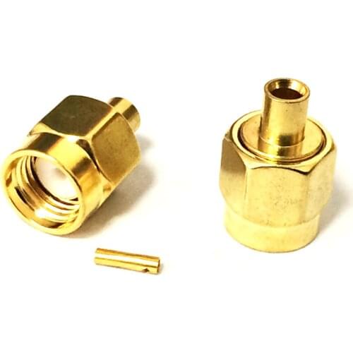 1PC RP-SMA Male Plug RF Coax Connector Solder for RG405,086' Cable Straight Goldplated NEW wholesale
