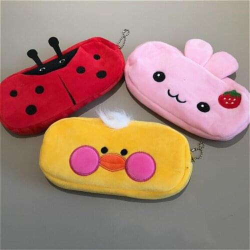 1pcs Duck Pen Bag Movies & TV Animal Stuffed Plush Toys Cartoon Family Friend Pig Party Dolls Girl Children Birthday Gifts