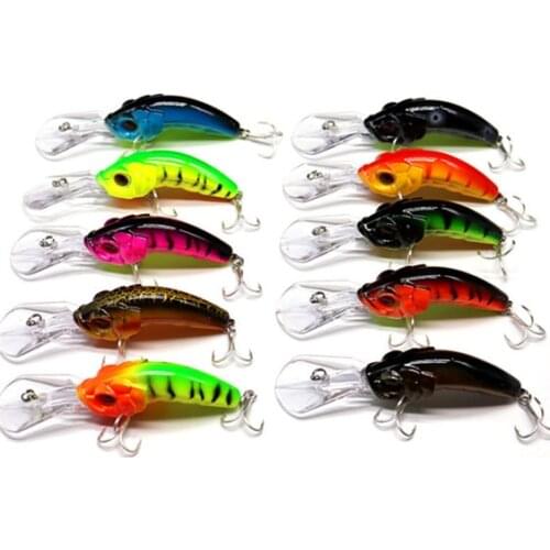 10PC New Crankbait Fishing Lures 10cm 13.4g 3D Long Tongue Sinking Crank Bait Wobblers Board Deep Diving Long Shot
