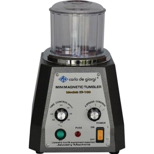 220V 200W Mini Magnetic Tumbler Polisher Gold Silver Polishing Machine for Jewelry Buffing Finishing Rotary Tumbler