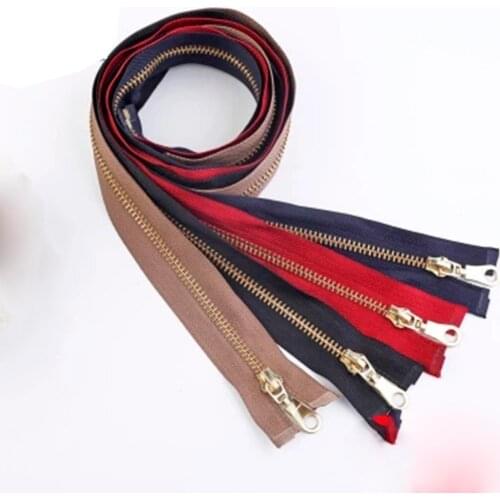 5 Brass Open End Zipper Bag Skirt Jeans Pants Zipper Accessories Metal Spring Head Tail Lock