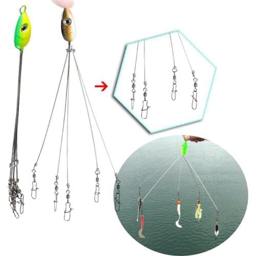 5 Arms Alabamas Rig Fishing Lure Fishing Hook Combination with Swivel Connector Fake Artificial Baits Fish Lure Equipment