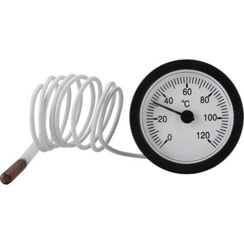 52mm 0-120°C dial thermometer capillary temperature measuring sensor 1.5 measuring water liquid tester meter tools drop shipping