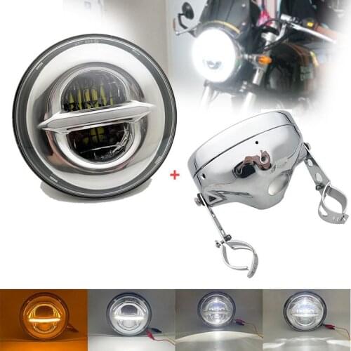 7 Inch Round LED Headlamp Automatic Turning Changes Motorcycle Headlights Fit For H arley D avidson and 1991-2013 Touring Models