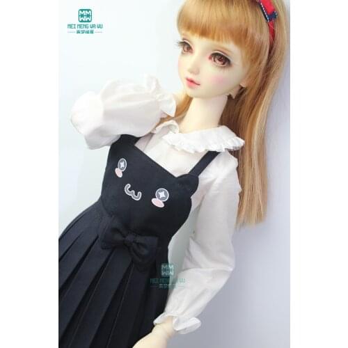 BJD accessories dolls clothes for 60cm 1/3 BJD doll fashion three-piece shirt + strap dress + socks