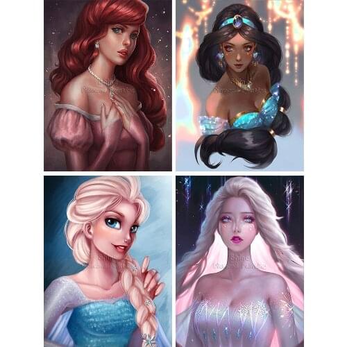 Diamond Painting Disney Cartoon Fairy Princess 5D DIY Full Drill Cross Stitch Embroidery Art Mosaic Wall Sticker Home Decoration