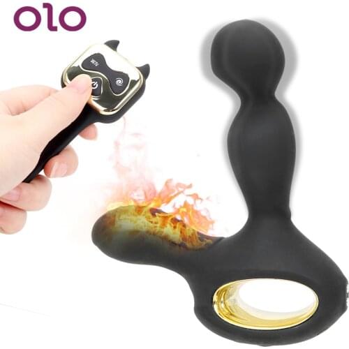 OLO Heating Anal Plug Vibrator G-spot Butt Plug Sex Toys For Men Prostate Massager 10 Speed Vibrating & 5 Speed Rotating