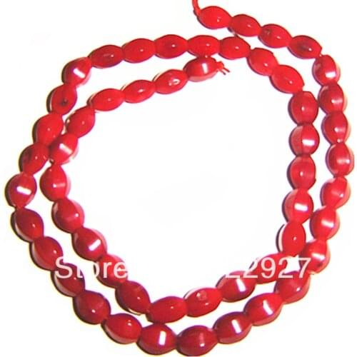 Facet olive shape bamboo coral beads, 54 piece per lot, approx 6x8mm in size,1.2mm hole for jewelry use,wholesale price