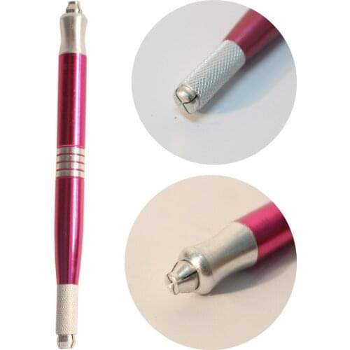 Freeshipping 1Pcs Permanent Makeup Double Head Tattoo Microblading Manual Pen Eyebrow Blade Tattoo hand Pen