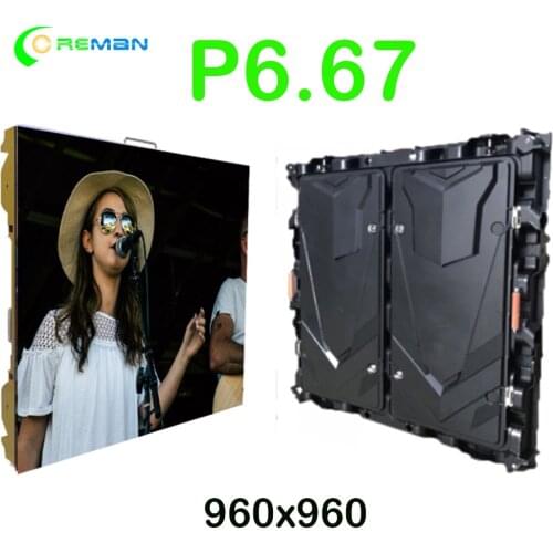 Painel letreiro de led P5 P6.67 video big tv full color led video wall outdoor Cabinet 96X96 Rental LED Display