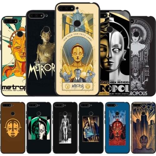 Metropolis black Silicone Phone Case For honor 30 20 Pro 8 8X 9 10 20 Lite Mate 10 20 30 Lite Pro cover