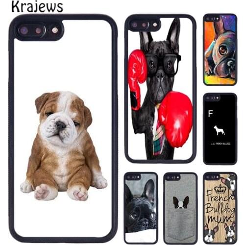 Krajews Cute Puppy Pug French Bulldog box phone Case For iPhone 5 6S 7 8 Plus 11 12 Pro X XR XS Max Samsung Galaxy S7 S8 S9 S10