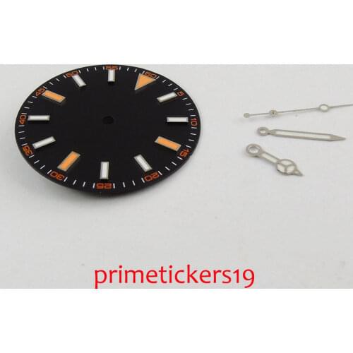 BLIGER 30.8mm black nologo dial +hands fit for DG 2813 MIYOTA 8215 821A movement watch dial