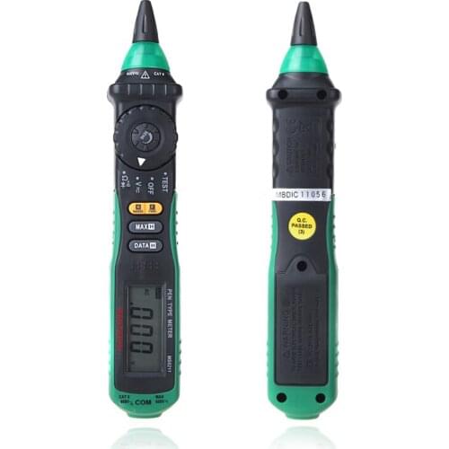 Mastech MS8211 Digital Multimeter Pen-type Non-contact AC Voltage Detector Auto-ranging Test Clip Carrying Bag