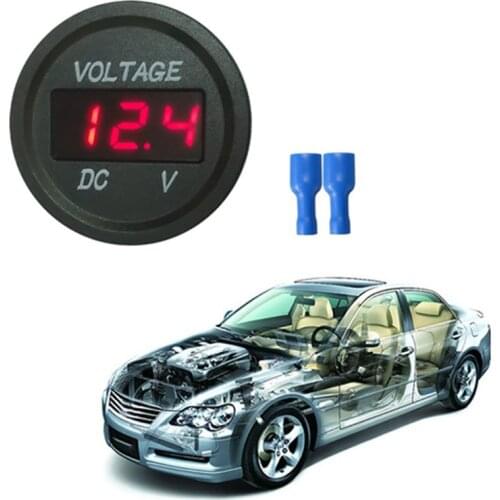 Red LED Display 12V 24V Digital Panel Voltmeter Voltage Meter Tester For Motorcycle Boat ATV Truck Refit Car Accessories