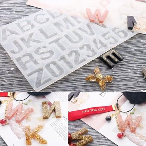 DIY Epoxy Resin Letter Shape Silicone Mold Keychain Pendant Pendant Jewelry Decoration Cake Chocolate Mold Letter Silicone Mold