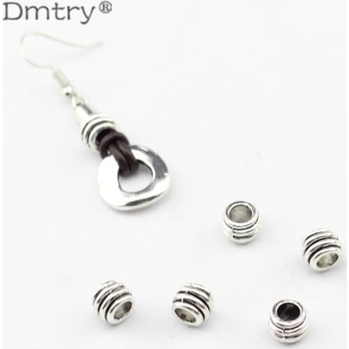 Dmtry 50g/lot Vintage Antique Silver Zinc Alloy Spacer Beads For Jewelry Making DIY Handmade Accessories Women Jewelry LC0042