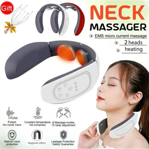 Electric Neck Massager 4 Modes Control Heating Pain Relief Tool Health Care Relaxation Machine Constant temperature hot compress