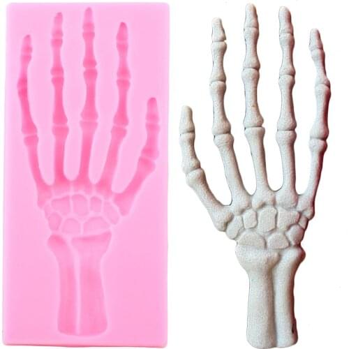 Halloween Hand Skeleton Silicone Molds DIY Baking Party Fondant Cake Decorating Tools Clay Candy Chocolate Gumpaste Moulds