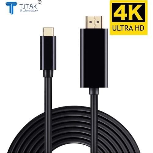 USB Type C 3.1 to HDMI-compatible 4K 30Hz Video Converter Cable 1.8M Length 10Gbps Super Speed for Macbook/Matebook HDTV Laptops