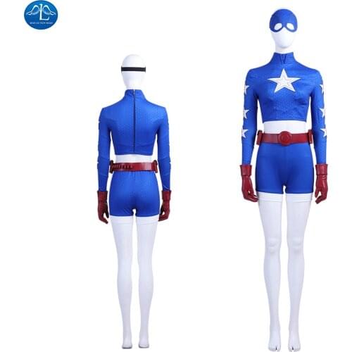 Superhero Stargirl Cosplay Costume Halloween Courtney Whitmore Sexy Outfit Custom Made Star Girl Uniform Blue Bodysuit