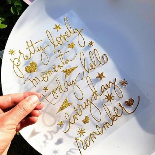 Creative bronzing English alphabet stickers glitter stickers decorating