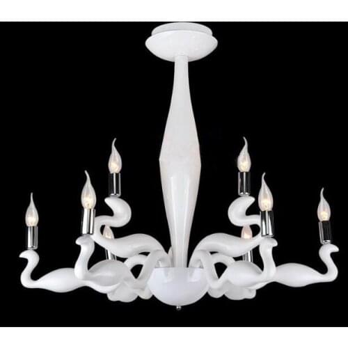 LED 31W - 40W Contracted Creative 8 Head Swans Resin Droplight Sitting Room Bedroom Art Bar Restaurant Droplight 110-240V @-9