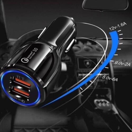 Mini Multi-function Car Charger 3.1A Dual USB Smart Voltage / Current Indication