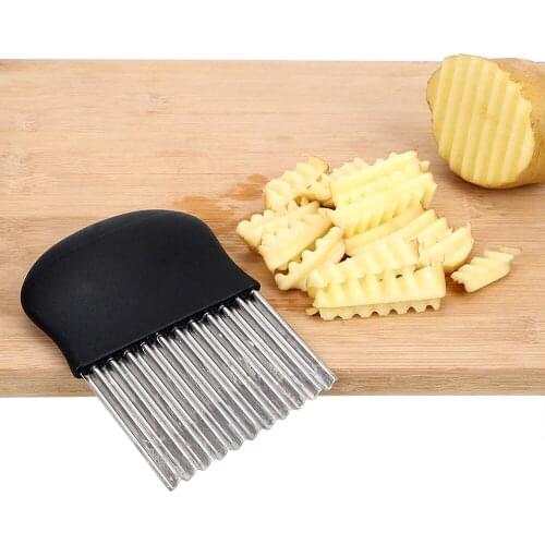 Stainless Steel Potato Wavy Edged Peeler Cutter Banana Fruits Potato Slicing Knife Chopper French Fry Vegetable Cutter