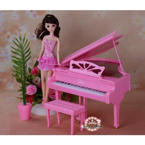 Original for piano barbie musical instruments princess 1/6 bjd doll home dream house furniture musicista accessories child toy