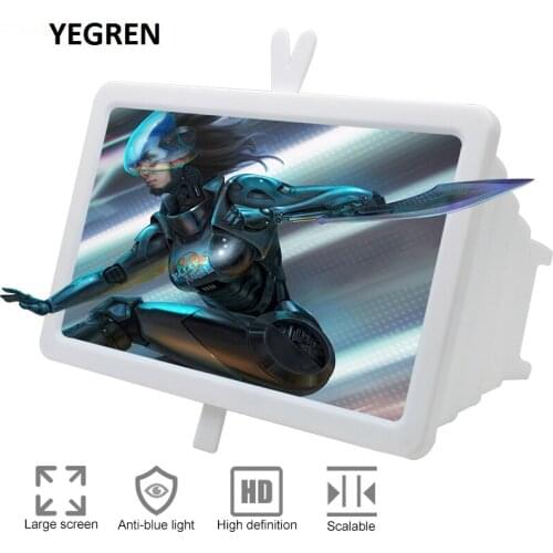 Portable 3D Video Enlarge Mobile Phone Screen Magnifier Smartphone Stand 14 inch Screen Magnifying Glass for Watching Movies