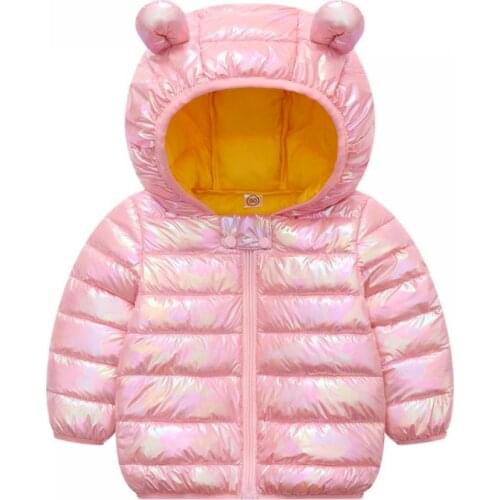 Bobora Newborn Toddler Baby Boys Girls Puffer Jacket Winter Warm Cotton Padded Jacket Bear Ears Hooded Coat