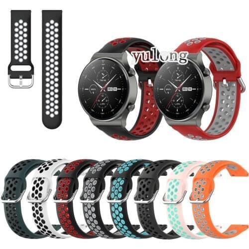 20mm 22mm Sport Silicone Breathable Strap For Huawei Watch GT 2 2e GT2 Pro Honor MagicWatch Smart Watch Wristband