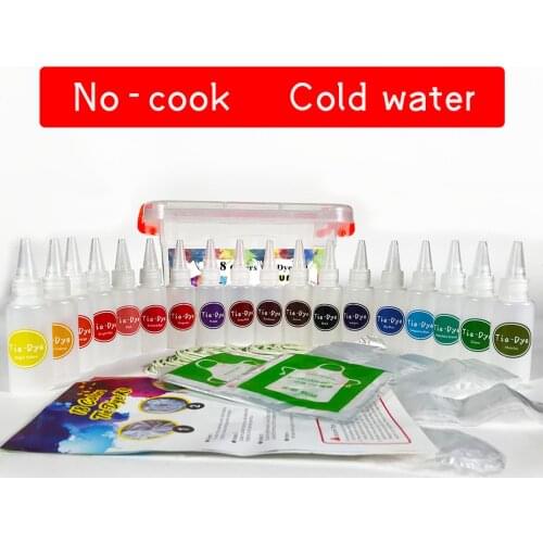 DIY One Step Tie Dye Set 18Color Party Craft Easy Bright Fabric Paint for Children Students Kids Painting Tools Kitchen