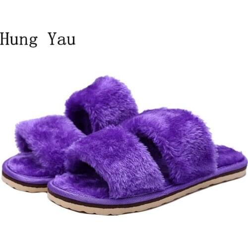 2018 Winter Warm Women Flips Flops Shoes Woman Slippers Fashion Comfortable Female Slides Ladies Shoes Woman Flat Slippers Women