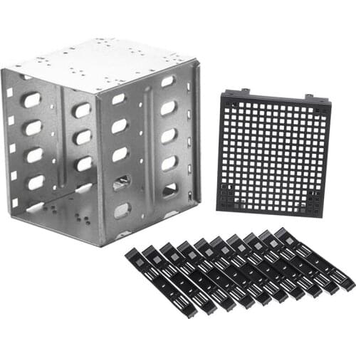 5.25 Inch to 5X3.5 Inch HDD Hard Drive Cage Rack DIY Hard Disk Box for 3.5 Inch Hard Disk Box Computer Storage Expansion